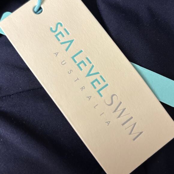 NWT Sea Level Swim Essentials Frills Bra Top Women's Size 10 Navy Night Sky Blue - Picture 7 of 8